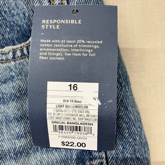 Universal Thread Women's 16 Blue High-Rise Cutoff Mini Jean Shorts Button Fly - Picture 8 of 15